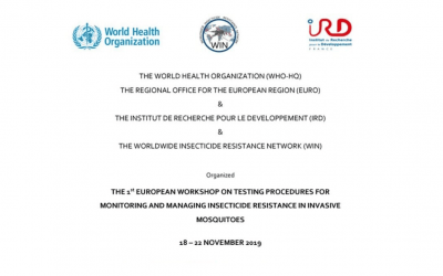 [Call for applications] 1st European workshop on testing procedures for monitoring and managing insecticide resistance in invasive mosquitoes