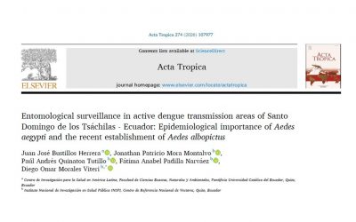 Entomological surveillance in active dengue transmission areas of Santo Domingo de los Tsachilas – Ecuador : The WINSA network members publication