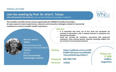 WINSA Lecture N°11 by Prof. Dr. Ariel C. Toloza who will present his work on « Lice are becoming increasingly resistant »